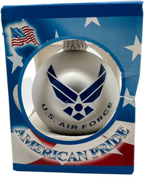 American Pride US Air Force Glass Sphere Ornament Veteran Air Force Song FLAW